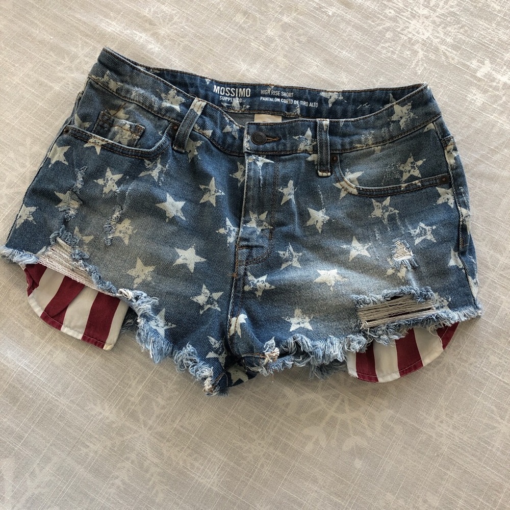 American flag jean shorts